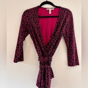 Classic DVF silk wrap top looks good on everyone